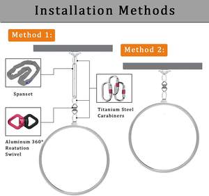 <span class=keywords><strong>Aro</strong></span> Aéreo de Acero Inoxidable de 1 Sección y 37 Pulgadas (95 cm) para Acrobacias Circenses, Juego de <span class=keywords><strong>Aro</strong></span> Aéreo Lyra - Product Image 4
