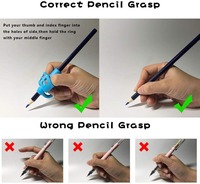 Poignée de crayon en silicone en forme de papillon, support ergonomique pour le positionnement des doigts pour enfants et adultes, confortable et respirant pour les gauchers et les droitiers