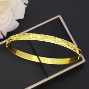 Brazalete JXX de Latón Chapado en Oro de 24K, Resistente al Agua y sin Óxido, Brazalete Abierto para Mujer, Brazalete de Boda - Product Image 4