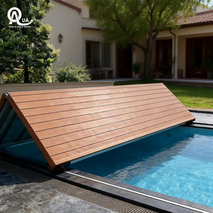 Couverture de piscine pliante en bois Water Crown avec ouverture automatique sécurisée, taille personnalisable pour une utilisation en extérieur et en intérieur - Product Image 2
