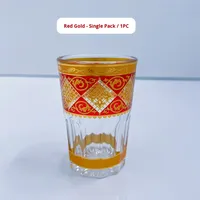 Nouveaux verres en verre marocain ensemble 6/12 pièces en relief or sculpture arabe tasses à eau verres à thé