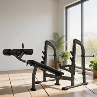 Banc de musculation en cuir microfibre confortable avec coussin en mousse polyuréthane 3D, poignée antidérapante en PP, poulie à roulement silencieux, portable et sécurisé