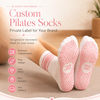 Chaussettes de yoga en coton respirant avec logo personnalisé, antidérapantes, pour le fitness, la barre et le Pilates, pour femmes, chaussettes antidérapantes