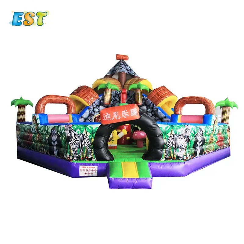 Dewasa Besar Inflatable Bounce House Taman Hewan Rumah Bermain Castle