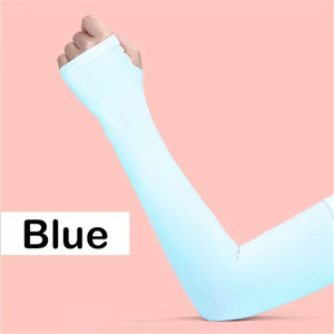 Nouvelles manches longues de protection UV pour les mains, couvre-bras en soie glacée, manches solaires pour femmes, sports de plein air, demi-doigts - Product Image 6