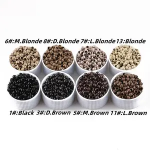 4.0x2.0x2.7mm Silicone Lined Micro Rings Beads With Silicone For Hair Extension Tools