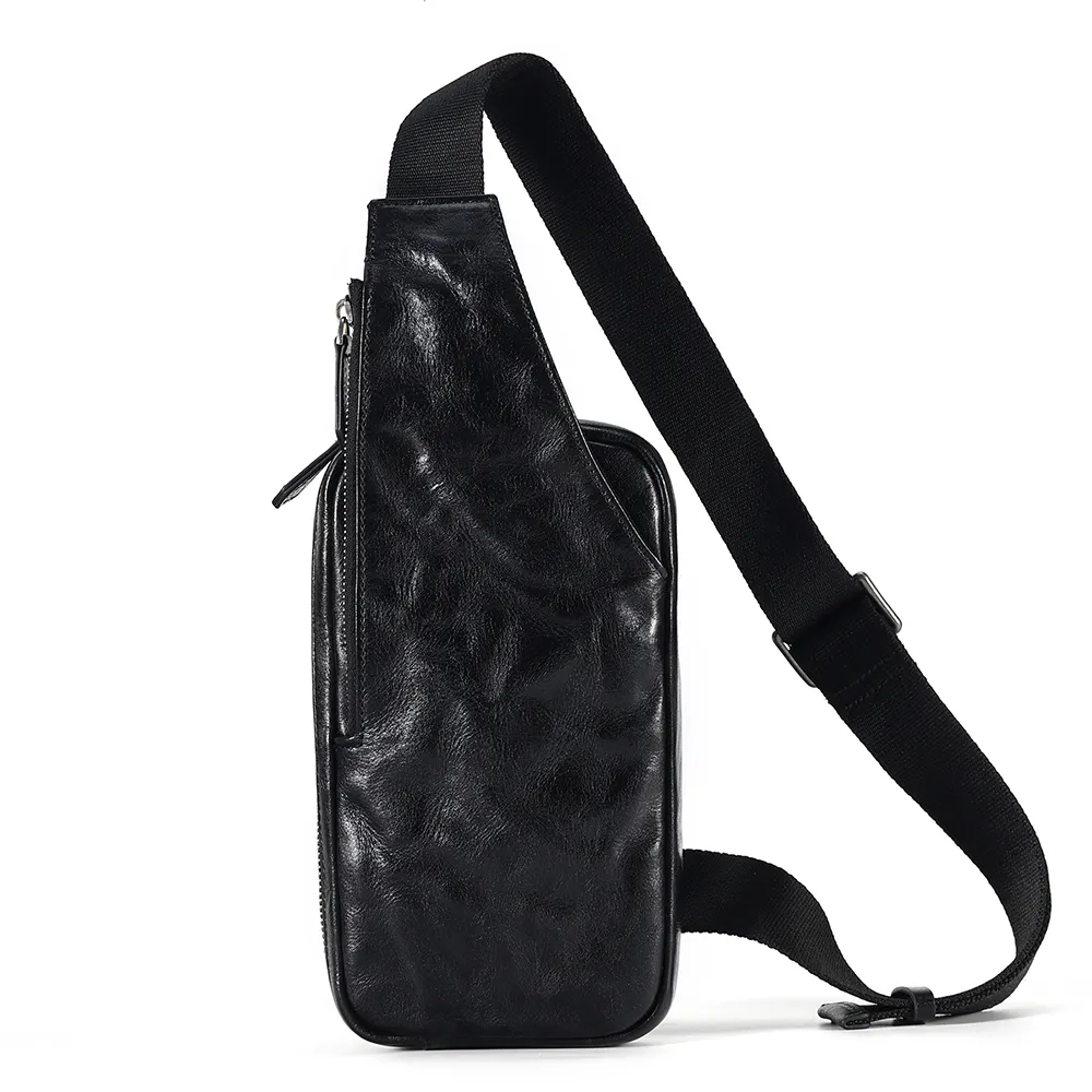Genuine Leather Men Chest Pack Sling Bags Fashion design Cross Body Messenger Shoulder Travel Crossbody Sling Bag