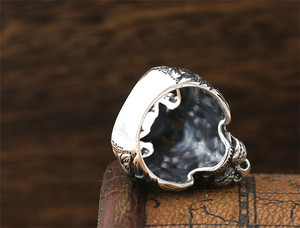 Anillos de plata de ley y oro con diseño de calavera y León, para hombres, estilo punk, Vikingo, iluminati, personalizado - Product Image 5