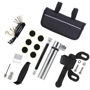 Yueli Bicycle Repair Tool Kit Aluminum Alloy Mini Pump Tire Patch Set With Bag And Tools For <b>Cycling</b> Maintenance - Product Image 1