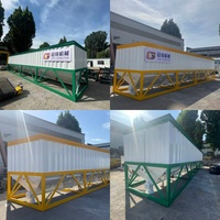 Silo à ciment horizontal portable de 35 m³, installation facile, dépoussiéreur en option pour centrale à béton