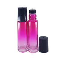 Flacon en verre ambré givré avec bille roll-on pour parfum et huile essentielle