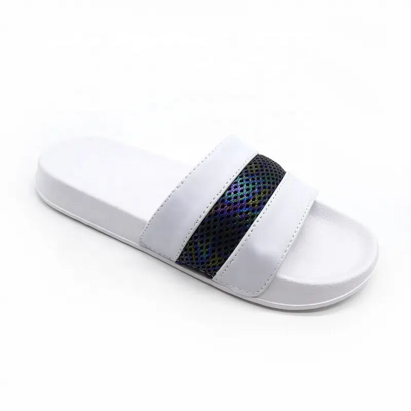 Wholesale Breathable Trendy Custom Logo Black Slide Sandal Mens Sandals Summer Slippers For Women Men