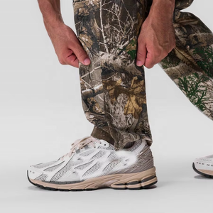 Celana keringat kamuflase katun kustom pabrikan Streetwear celana sublimasi kaki lurus pohon asli celana olahraga pria - Product Image 4