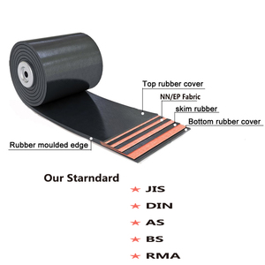 EP 200 asit Alkaliresistant konveyör bant Polyester yırtılmaya dayanıklı ayarlanabilir hız kauçuk malzeme için üretim tesisi - Product Image 3