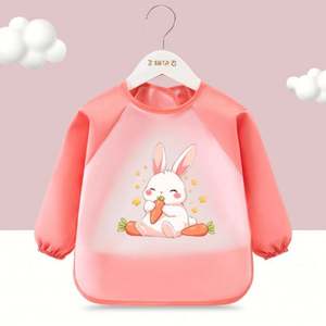 Bavoir pour bébé anti-salissure, imperméable, en EVA, à manches longues, bavoir de sevrage pour bébé avec manches et poche de récupération - Product Image 5