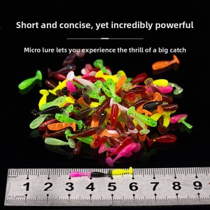 เหยื่อตกปลาแบบนิ่มสแตนเลสทรงหางฉลามขนาดเล็ก แพ็ค 20 ชิ้น สีดำ แบบเลียนแบบธรรมชาติ ไม่มีตะขอ - Product Image 4