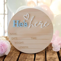 Panneau de bienvenue pour nouveau-né « Hello World », annonce de naissance pour bébé, accessoires pour hôpital, plaque en bois, carte de bienvenue pour nouveau-né