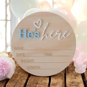 Insegna di Benvenuto per Neonati 'Hello World', Cartello di Annuncio Nascita per Ospedale, Accessori per Neonati, Targa <span class=keywords><strong>in</strong></span> <span class=keywords><strong>Legno</strong></span>, Biglietto di Benvenuto per Neonati - Product Image 5