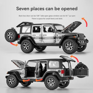 Coche de Metal a Escala 1:24 Jeep <span class=keywords><strong>Rubicon</strong></span> con Sonido y Luces, Puertas Abatibles, Decoración Coleccionable, Modelo de Coche de Metal - Product Image 5