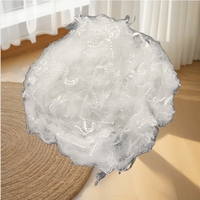 Fibre de polyester recyclée ignifuge 0,9D*32mm, type duvet, microfibre FR pour rembourrage de literie et vêtements, non tissée