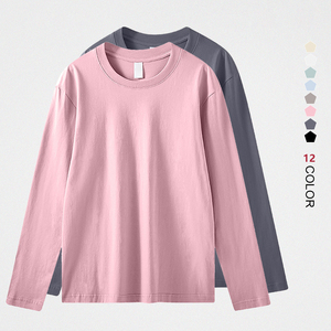 Wholesale High Quality Oversized T Shirt Cotton Long Sleeve Tshirts Streetwear Custom Plain Long Sleeve T-Shirts Loose Fit - Product Image 1