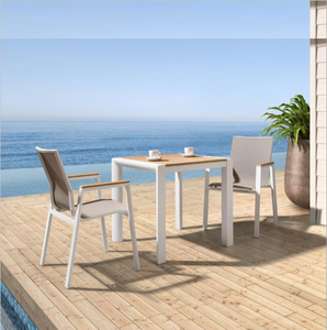 Juego de Muebles de Exterior de Aluminio Resistente <span class=keywords><strong>Manchester</strong></span>, Cómodo Conjunto de Patio con Sillas de Mimbre, Mesa de Bistró Moderna para <span class=keywords><strong>Hotel</strong></span> - Product Image 2