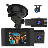 Caméra embarquée triple objectif Full HD 1080P OEM avec moniteur de stationnement et vision nocturne pour taxi, écran IPS 2 pouces