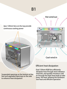 ZZAW B1 pannello laterale in acrilico di piccole dimensioni <span class=keywords><strong>Mini</strong></span> <span class=keywords><strong>Desktop</strong></span> PC Chassis Micro <span class=keywords><strong>Computer</strong></span> <span class=keywords><strong>Mini</strong></span> ITX Table custodia in alluminio per gamer - Product Image 6