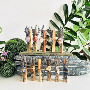 Natürliche Palo-Santo-Stäbchen mit Lavendel und Heilkristallen für Meditation und Energieausgleich zur Reinigung von Räumen - Product Image 4