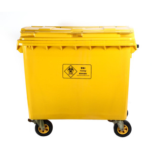 Wheeled Trash Can 1100L Rectangular Outdoor Mobile Waste <b>Bin</b> Blue Color - Product Image 3