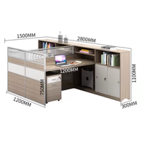 Poste de travail modulaire minimaliste pour 2 à 8 personnes avec cloison de séparation et assemblage facile