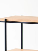 Table d'appoint carrée rustique en bois de frêne blanc, double niveau, mobile, pour canapé, table de rangement minimaliste, mobilier de salon, amovible