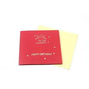 HXD Birthday Card Warm LED Light Happy Birthday Card With Music Laser Cut Happy Birthday Greeting Card 3D Pop Up