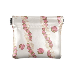 Hawaiian PU Leather Storage Mini Wallets Card <b>Cases</b> Custom Puakenikeni Design Women's <b>Coin</b> Purses - Product Image 1