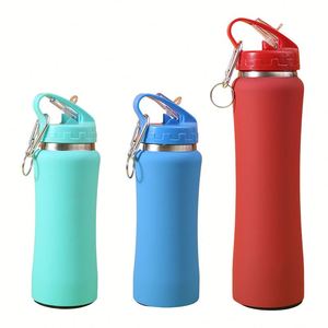 Botella de Agua Deportiva Moderna con Logotipo Personalizado, Aislada al Vacío, de Doble Pared, de Acero Inoxidable Engrosado, con Asa Portátil y Tapas, 600 ml 750 ml - Product Image 3