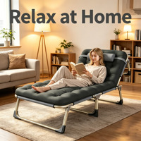 Lit pliant simple pour la pause déjeuner, lit de camping extérieur, lit de sieste, lit de camp / lit pliant multifonctionnel inclinable