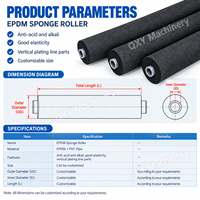 Rouleaux en éponge EPDM avec noyau en PVC pour lignes de nettoyage de circuits imprimés, haute absorption, drainage rapide, résistance aux acides et aux alcalis, et personnalisation
