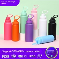 Bouteille d'eau sport portable isotherme en acier inoxydable 304, grande capacité, anti-chute, personnalisable, pour l'export.