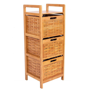 De bambú del gabinete del cajón del estante de almacenamiento de bambú de cestas Rack con 3 extraíble cajones - Product Image 2
