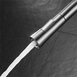 Jboyun Kitchen Faucet 304 Stainless Steel Pull Out <b>Spray</b> Single Handle Deck <b>Mounted</b> Modern Style Ceramic Valve Core - Product Image 2