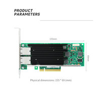 CEACENT CC8540-T2 PCI Express 2.0X8 Kartu Jaringan Server Internal Intel X540AT2 Chip Dual RJ45 Port 10GbE