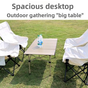 Foldable <b>Outdoor</b> Roll <b>Table</b> Camping Picnic Barbecue Carbon Steel <b>Table</b> Carbon Steel Roll <b>Table</b> Foldable Design Compact for E - Product Image 2