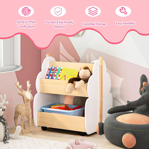 WDF piccoli giocattoli in legno organizzatore di stoccaggio <span class=keywords><strong>per</strong></span> <span class=keywords><strong>bambini</strong></span> carine libreria <span class=keywords><strong>per</strong></span> soggiorno mobili rimovibili <span class=keywords><strong>per</strong></span> <span class=keywords><strong>bambini</strong></span> libreria con ruote - Product Image 2