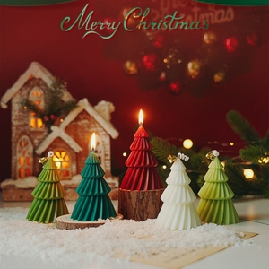 Nouvelles bougies de Noël décoratives en forme d'arbre à trois étages, parfumées, avec boîte cadeau individuelle pour <span class=keywords><strong>la</strong></span> décoration des bars - Product Image 1