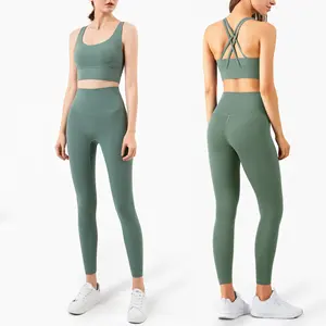 Women&#39;s Yoga Suit Professional Sports Fitness Suit Seamless Workout Sportswear Tights Yoga Set for Women 2pcs Yoga Pants
