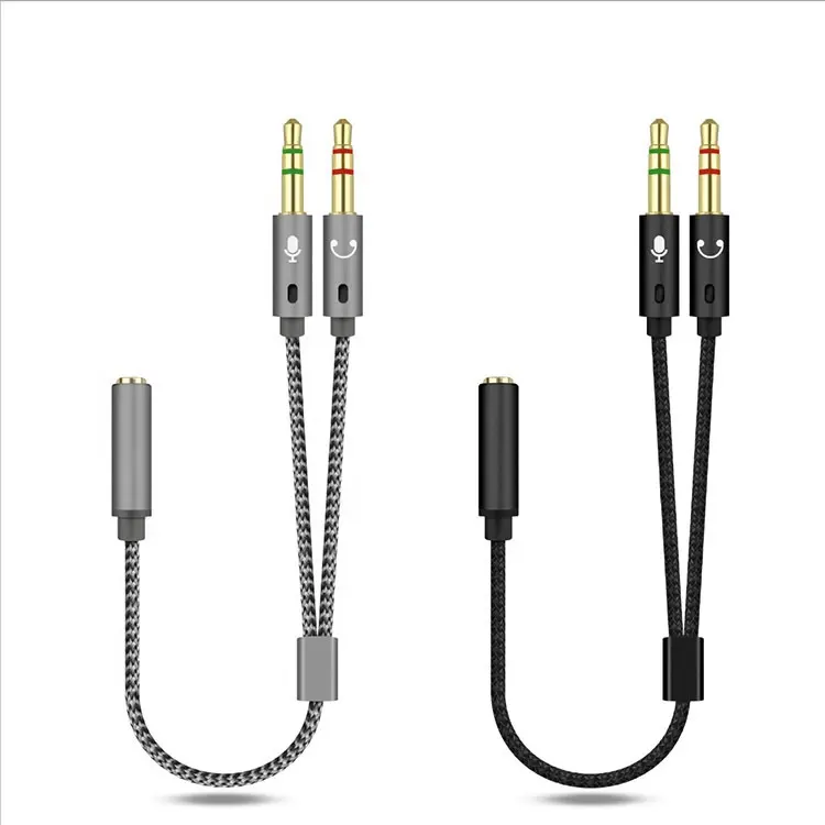 Hoge Kwaliteit Accessoires 3.5Mm Y Splitter 2 Jack Male Naar 1 Vrouwelijke Hoofdtelefoon Mic Audio Adapter Kabel Voor Computer laptop H