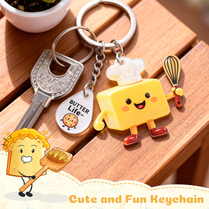 <b>Cute</b> Butter Chef Key Chain Cartoon Rubber Zinc Alloy Pendant Bag Charm Gift <b>Keyring</b> - Product Image 2