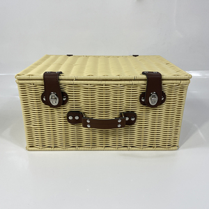 Huangtu panier de pique-nique tissé à la main PP paniers en osier de rotin en plastique pour 2 personnes ensemble pour boîte de rangement de <span class=keywords><strong>Camping</strong></span> en plein air - Product Image 3