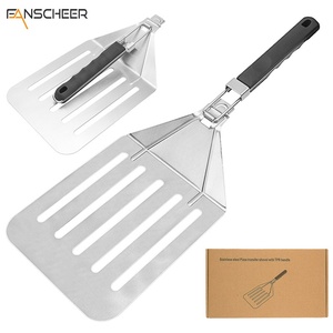 Spatule ménagère pliable pour <span class=keywords><strong>pizza</strong></span> et gâteaux, avec poignée en TPR perforée, en acier inoxydable 430, pour transfert de pâtisserie, 24x33cm DRM - Product Image 4