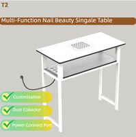 Table de manucure multifonctionnelle personnalisable avec port de connexion pour machine d'aspiration des ongles, nouvelle conception pour salon de manucure